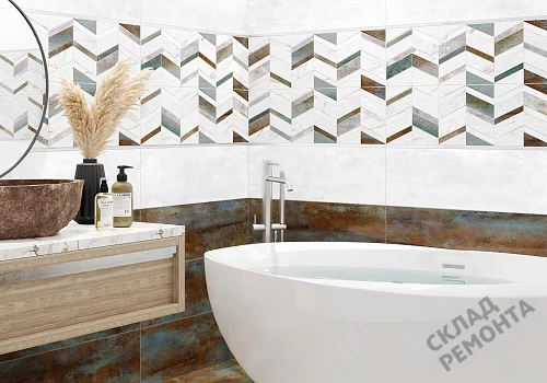 Фото Плитка настенная Alma Ceramica Оксид TWU12OXD40R коричневый 246*740 – купить в Новосибирске: цена, описание, фото. Интернет-магазин 6