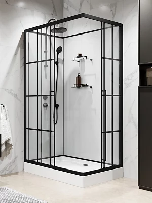 Душевая кабина Niagara Standart ST120/80/15QL/KL/BKT (без крыши) низкий поддон прямоугольная 120*80