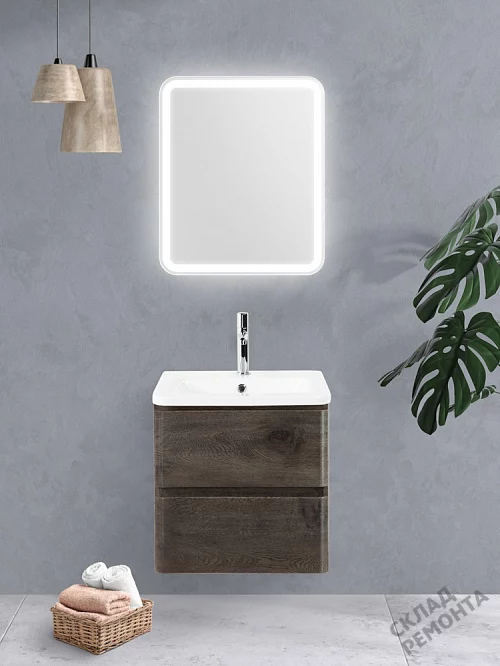 Фото Зеркало подвесное BelBagno Marino SPC-MAR-500-600-LED-BTN 50 с подсветкой купить в Новосибирске: цена, описание, фото. Интернет-магазин 1