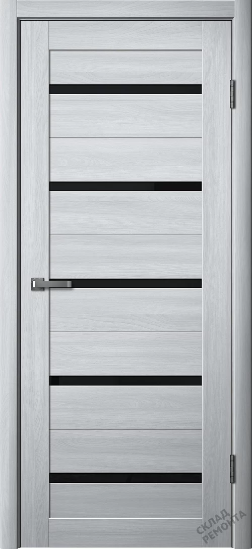 Фото Дверь FlyDoors Ла Стелла 206 ясень пепельный, экошпон, черное стекло – купить в Новосибирске: цена, описание, фото. Интернет-магазин. 2