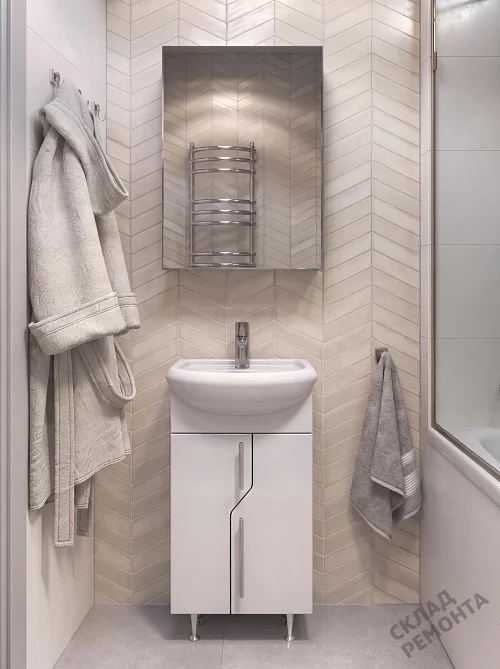Фото Зеркальный шкаф подвесной Vigo Grand-450 zsh.GRA.45 без подсветки, белый купить в Новосибирске: цена, описание, фото. Интернет-магазин 1