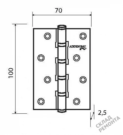 Фото Петля универсальная Adden Bau 4BB BLACK NICKEL 100*70*2,5 мм, черный никель – купить в Новосибирске: цена, описание, фото. Интернет-магазин. 2