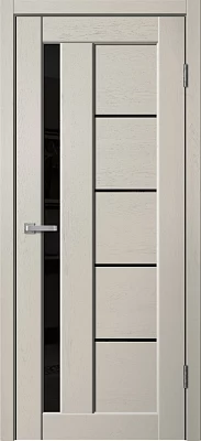 Дверь FlyDoors Статус ST03 капучино софт, ПВХ, черное стекло