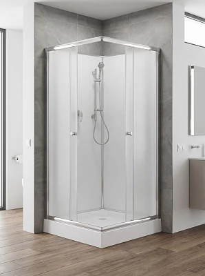 Душевая кабина Aquapulse 8504A fabric white (без крыши) низкий поддон квадратная 80*80