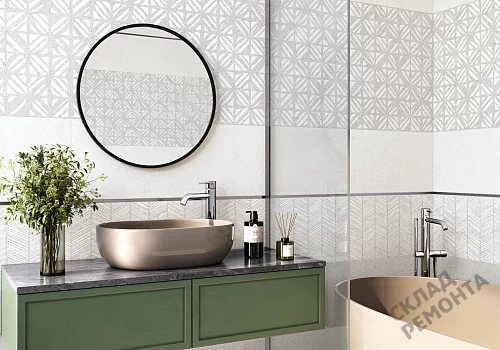 Фото Плитка настенная Alma Ceramica Амарант TWU3090AMT00R светло-серый 300*900 – купить в Новосибирске: цена, описание, фото. Интернет-магазин 4