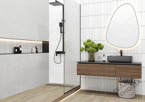 Фото Плитка настенная Alma Ceramica Амарант TWU3090AМT70R серый 300*900 – купить в Новосибирске: цена, описание, фото. Интернет-магазин 4