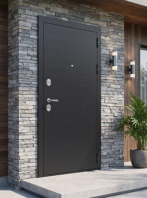 Дверь входная FlyDoors Аркан Мокко без терморазрыва букле черный/ларче шоколад