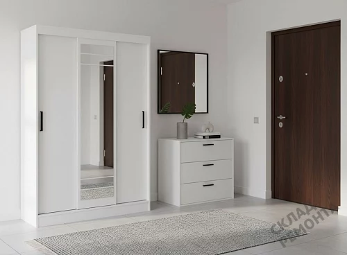 Фото Шкаф-купе BTS Тео ШКК-02 трехстворчатый белый – купить в Новосибирске: цена, описание, фото. Интернет-магазин 5