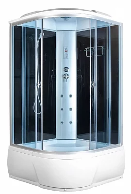 Душевая кабина Aquacubic 3205B grey black высокий поддон угловая 120*120