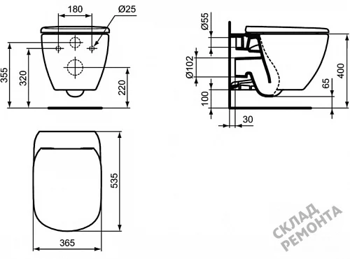 Фото Унитаз подвесной Ideal Standard Tesi T007901 безободковый купить в Новосибирске: цена, описание, фото. Интернет-магазин 4
