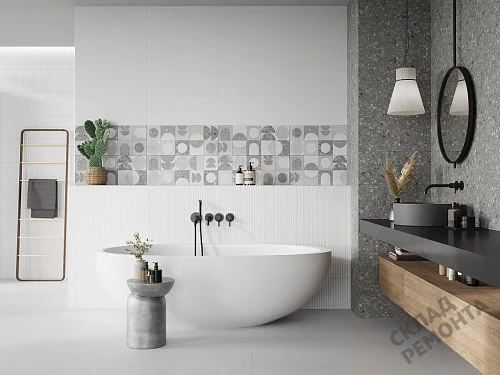 Фото Плитка настенная Gracia Ceramica Лэйн низ 02 серый 250*600 – купить в Новосибирске: цена, описание, фото. Интернет-магазин 2