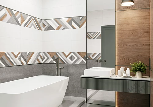 Фото Плитка настенная Alma Ceramica Стерео TWU3090STO40R коричневый 300*900 – купить в Новосибирске: цена, описание, фото. Интернет-магазин 5