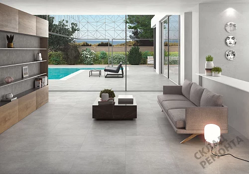 Фото Керамогранит матовый Steppe Ceramics Concrete Grey серый 600*600*9 – купить в Новосибирске: цена, описание, фото. Интернет-магазин 2