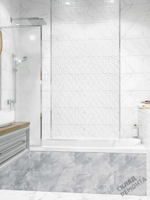Фото Декор Alma Ceramica Гриджио DWU09GRG007 белый 249*500 – купить в Новосибирске: цена, описание, фото. Интернет-магазин 1