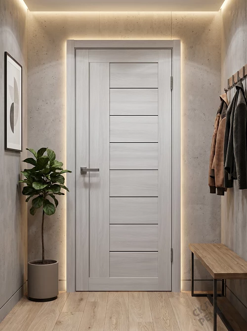 Фото Дверь FlyDoors Ла Стелла 201 ясень пепельный, экошпон, матовое стекло – купить в Новосибирске: цена, описание, фото. Интернет-магазин. 1
