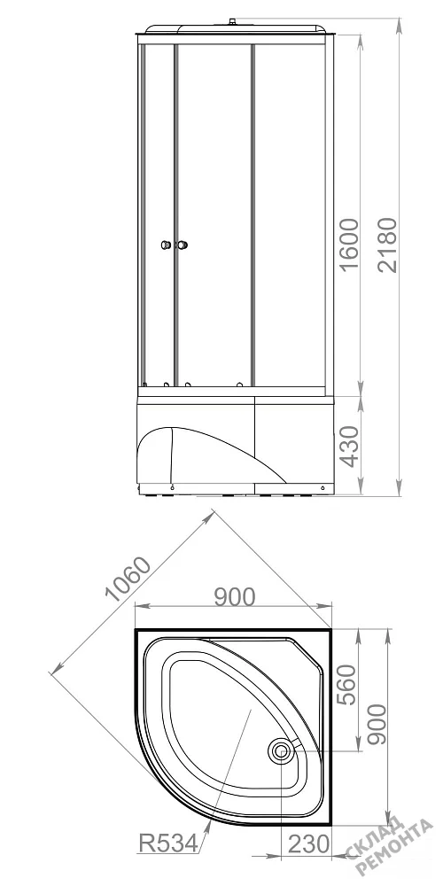 Фото Душевая кабина Domani-SPA Delight Slim 99 high (DS01DS99HBCl00) высокий поддон угловая 90*90 купить в Новосибирске: цена, описание, фото. Интернет-магазин 3