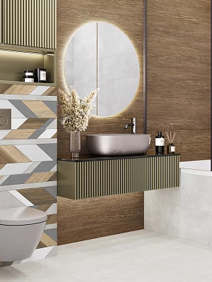 Плитка настенная Alma Ceramica Мурал TWU3090MUR40R коричневый 300*900