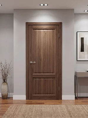 Дверь FlyDoors Классик С01 ПГ орех пекан, ПВХ, без стекла