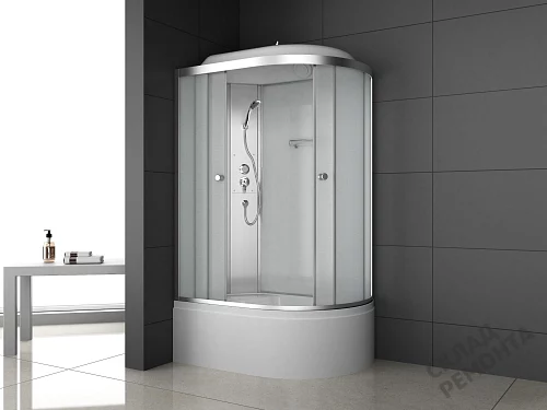Фото Душевая кабина ODA 8406 white L высокий поддон асимметричная 120*80 купить в Новосибирске: цена, описание, фото. Интернет-магазин 2