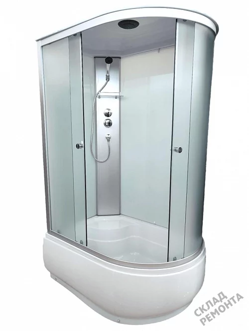 Фото Душевая кабина Aquapulse 4006D L fabric white высокий поддон асимметричная 120*80 купить в Новосибирске: цена, описание, фото. Интернет-магазин 2