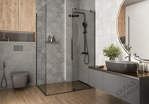 Фото Плитка настенная Alma Ceramica Куб TWU3090CUB07R светло-серый 300*900 – купить в Новосибирске: цена, описание, фото. Интернет-магазин 5