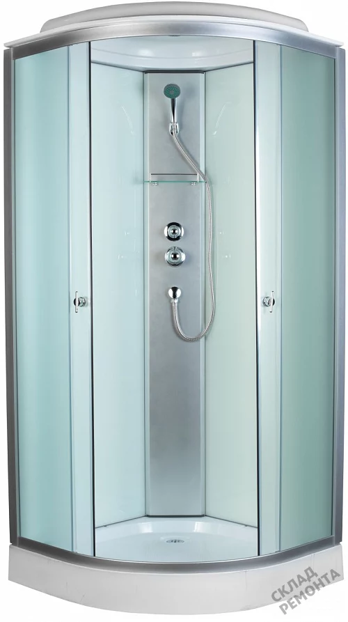 Фото Душевая кабина Aquapulse 4023D fabric white низкий поддон угловая 100*100 купить в Новосибирске: цена, описание, фото. Интернет-магазин 2