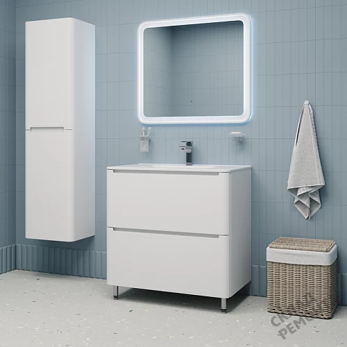 Фото Тумба с умывальником напольная Iddis Эдифис EDI80WFi95K, белый купить в Новосибирске: цена, описание, фото. Интернет-магазин 2