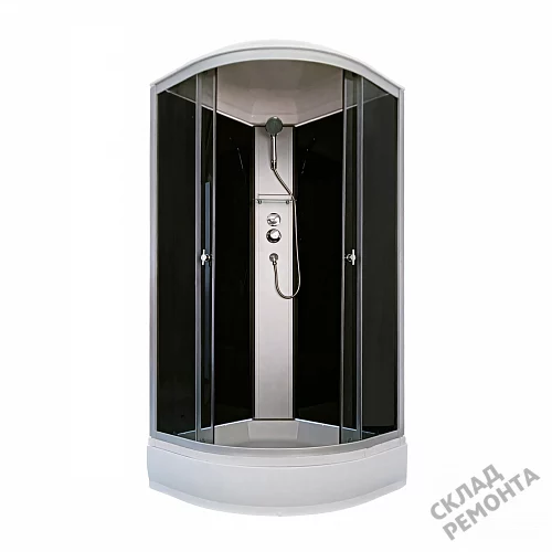 Фото Душевая кабина Aquapulse 4002М grey black средний поддон угловая 90*90 купить в Новосибирске: цена, описание, фото. Интернет-магазин 2
