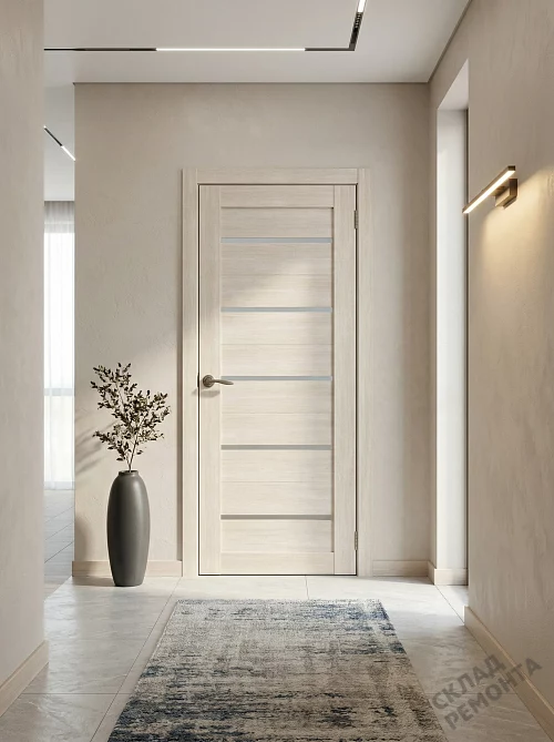 Фото Дверь FlyDoors Ла Стелла 206 ясень снежный, экошпон, матовое стекло – купить в Новосибирске: цена, описание, фото. Интернет-магазин. 1