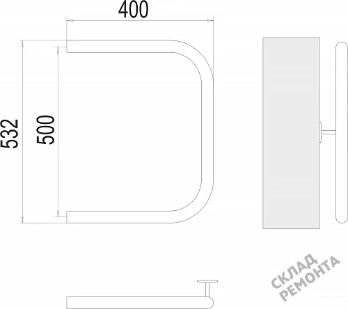 Фото Полотенцесушитель водяной Terminus Trend 32ПС AISI 32х2 1" 500*400 П-образный хром купить в Новосибирске: цена, описание, фото. Интернет-магазин 3