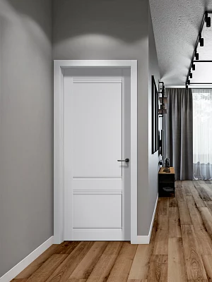 Дверь FlyDoors Классик С01 эмалит серебристый, эмалит, без стекла