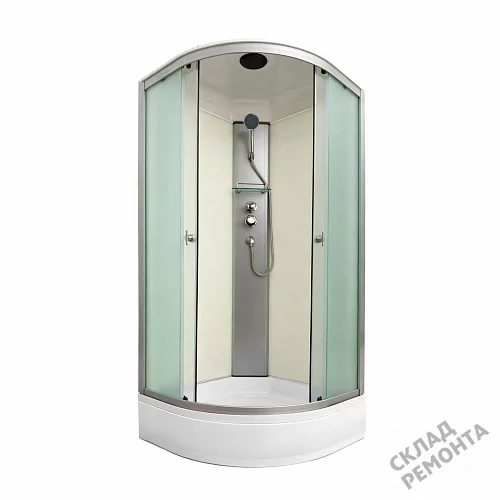 Фото Душевая кабина Aquapulse 4002M fabric white средний поддон угловая 90*90 купить в Новосибирске: цена, описание, фото. Интернет-магазин 2