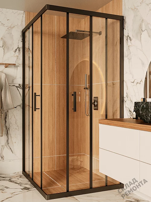 Фото Душевой уголок LUXMARE LXM01-90-BL стекло 6 мм 90*90 купить в Новосибирске: цена, описание, фото. Интернет-магазин 4