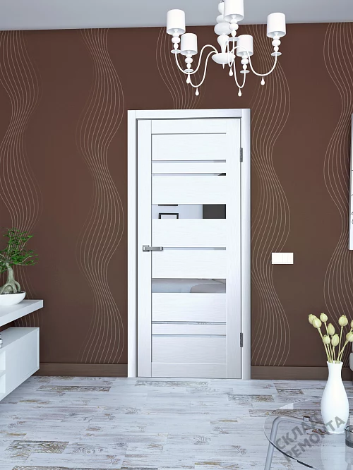 Фото Дверь FlyDoors Ла Стелла 283 макиато, экошпон, зеркало – купить в Новосибирске: цена, описание, фото. Интернет-магазин. 1
