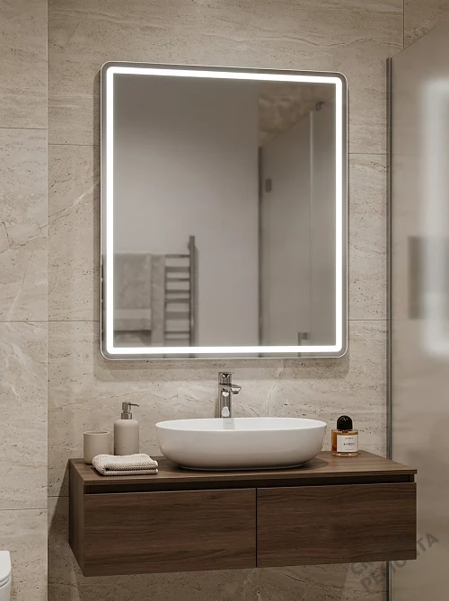 Фото Зеркало подвесное Dreja Tiny LED 60 (99.9024) с подсветкой купить в Новосибирске: цена, описание, фото. Интернет-магазин 1