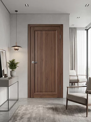 Дверь FlyDoors Классик С06 ПГ орех пекан, ПВХ, без стекла