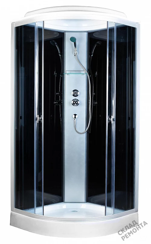 Фото Душевая кабина Aquapulse 4122D grey black низкий поддон угловая 90*90 купить в Новосибирске: цена, описание, фото. Интернет-магазин 2