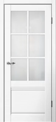Дверь FlyDoors Классик С04 эмалит белый, эмалит, матовое стекло