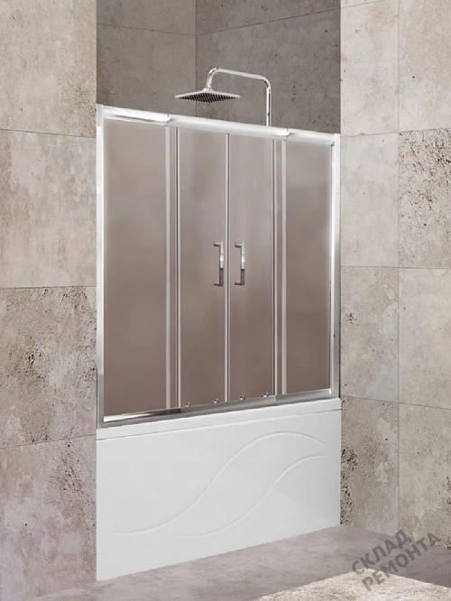 Фото Шторка для ванны BelBagno Unique UNIQUE-VF-2-150/180-140-P-Cr 5 мм хром 150*140 купить в Новосибирске: цена, описание, фото. Интернет-магазин 1