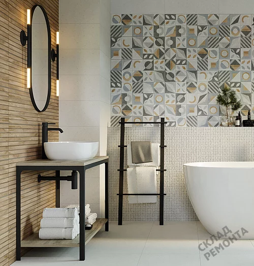 Фото Плитка настенная Gracia Ceramica Суприм верх 01 серый 250*600 – купить в Новосибирске: цена, описание, фото. Интернет-магазин 2