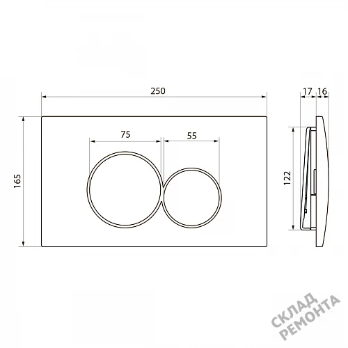 Фото Кнопка Point Виктория PN44061WG ABS пластик белый/золото купить в Новосибирске: цена, описание, фото. Интернет-магазин 4