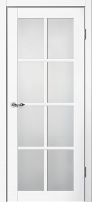 Дверь FlyDoors Классик С05 эмалит белый, эмалит, матовое стекло