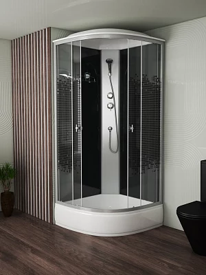 Душевая кабина Niagara Eco NG-3504-14 black средний поддон угловая 90*90