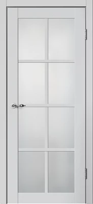 Дверь FlyDoors Классик С05 эмалит серый, эмалит, матовое стекло