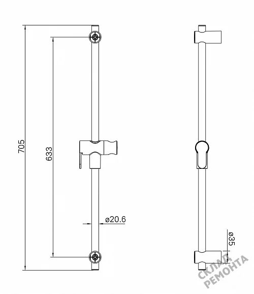Фото Душевая стойка Iddis Рэй RAY70W0i17 белый матовый купить в Новосибирске: цена, описание, фото. Интернет-магазин 6