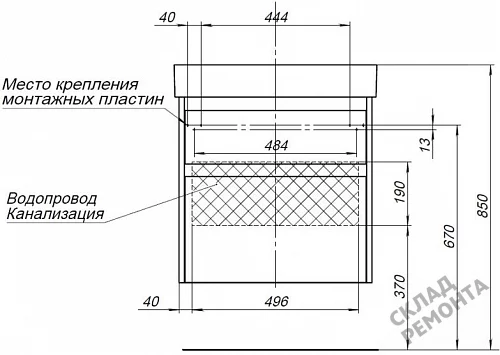 Фото Тумба под умывальник универсальная Aquanet Nova Lite 60 (242575), белый глянец купить в Новосибирске: цена, описание, фото. Интернет-магазин 7