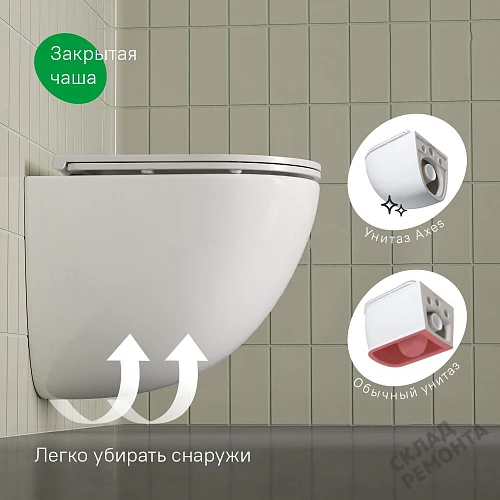 Фото Унитаз подвесной Iddis Axes AXERDSEI25 безободковый купить в Новосибирске: цена, описание, фото. Интернет-магазин 4