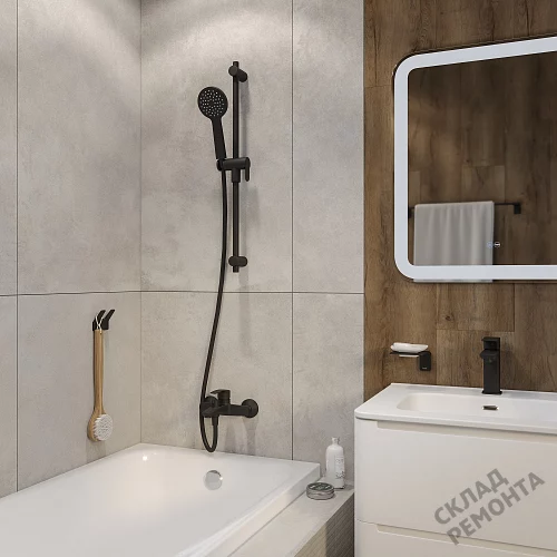 Фото Душевая стойка Iddis Рэй RAY70B0i17 черный матовый купить в Новосибирске: цена, описание, фото. Интернет-магазин 2