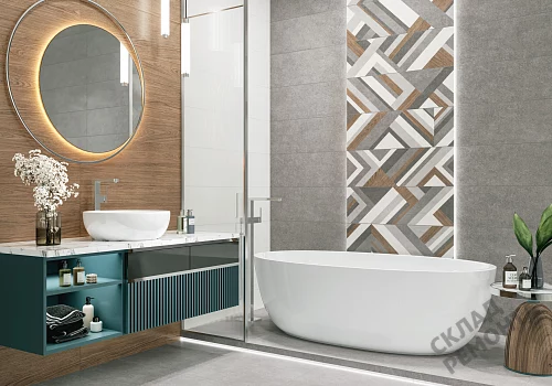 Фото Плитка настенная Alma Ceramica Стерео TWU3090STO40R коричневый 300*900 – купить в Новосибирске: цена, описание, фото. Интернет-магазин 6