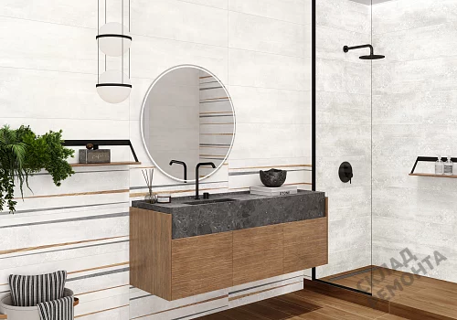 Фото Плитка настенная Alma Ceramica Дакар TWU3090DKR14R светло-серый 300*900 – купить в Новосибирске: цена, описание, фото. Интернет-магазин 5